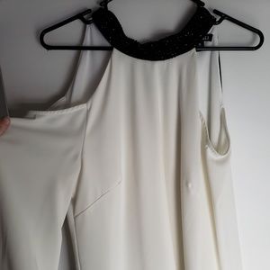 Elegant Cold-Shoulder Halter Neck Blouse